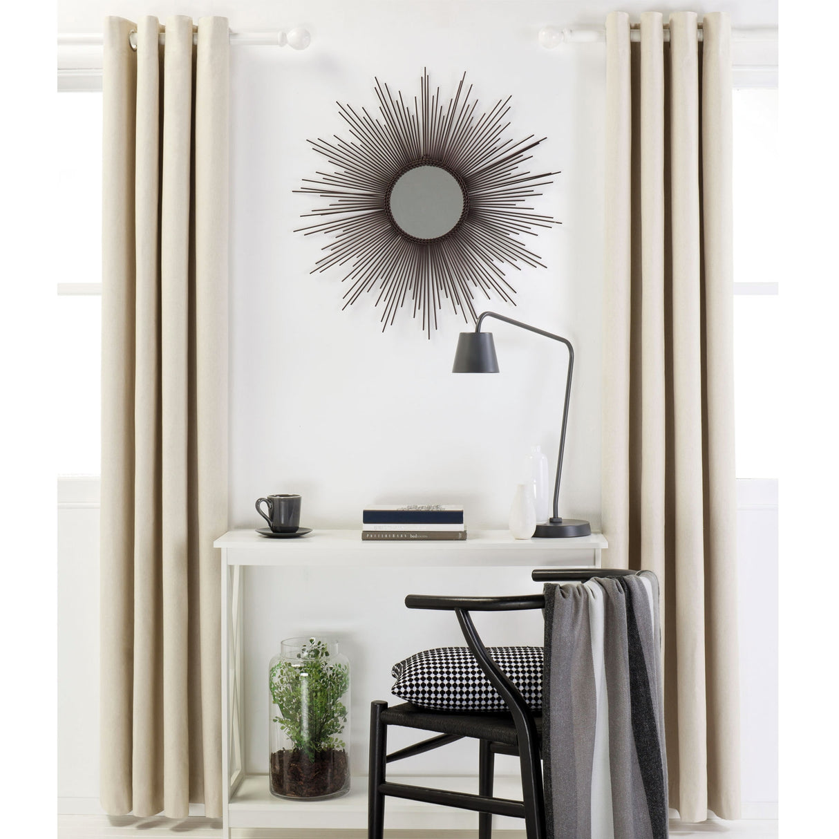 Linen Cotton Coated Eyelet Curtains Natural 140 x 213cm