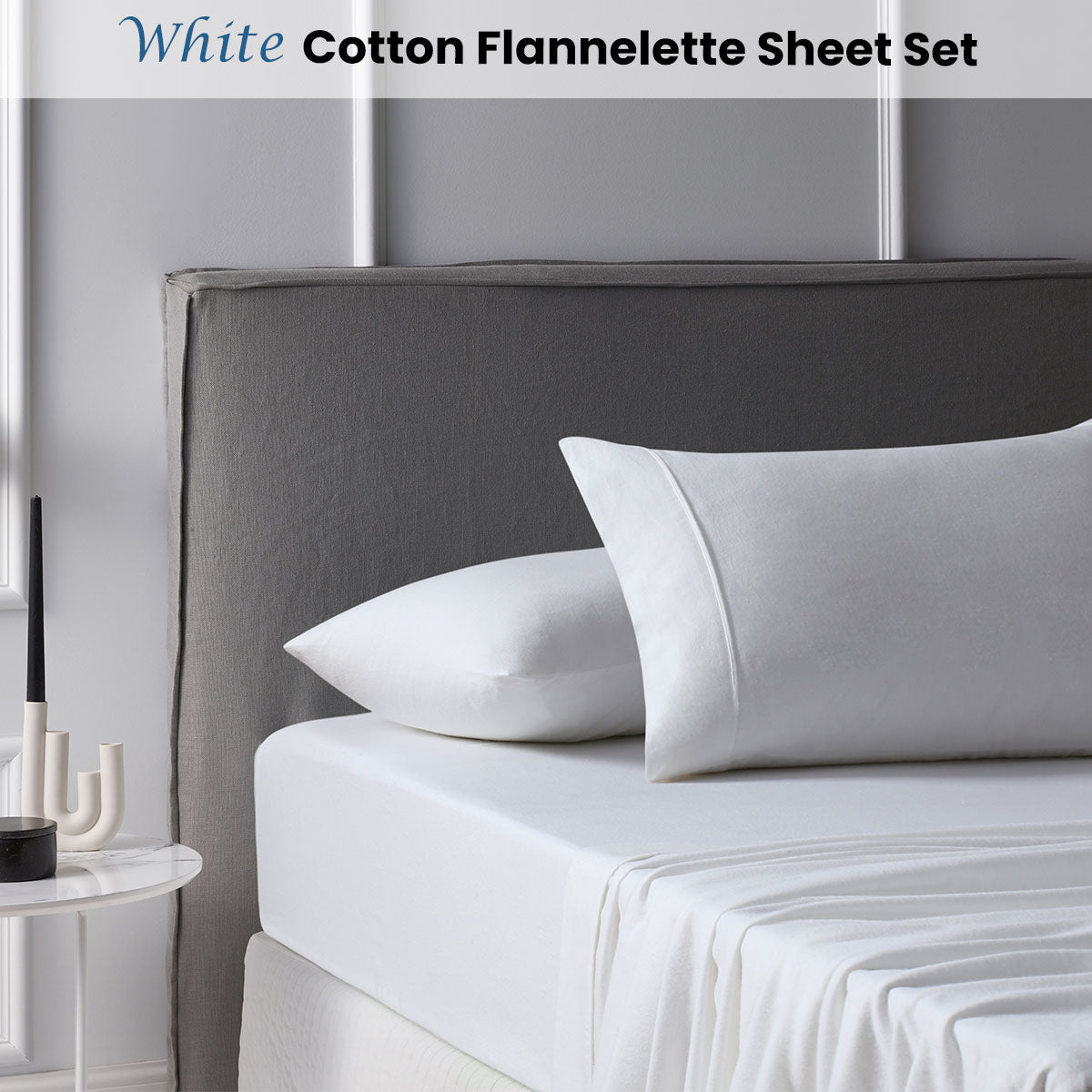 Accessorize Cotton Flannelette Sheet Set Soft Brushed Bedding for Comfortable Sleep