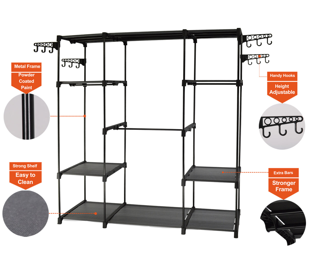 Freestanding Portable Closet and Garment Rack