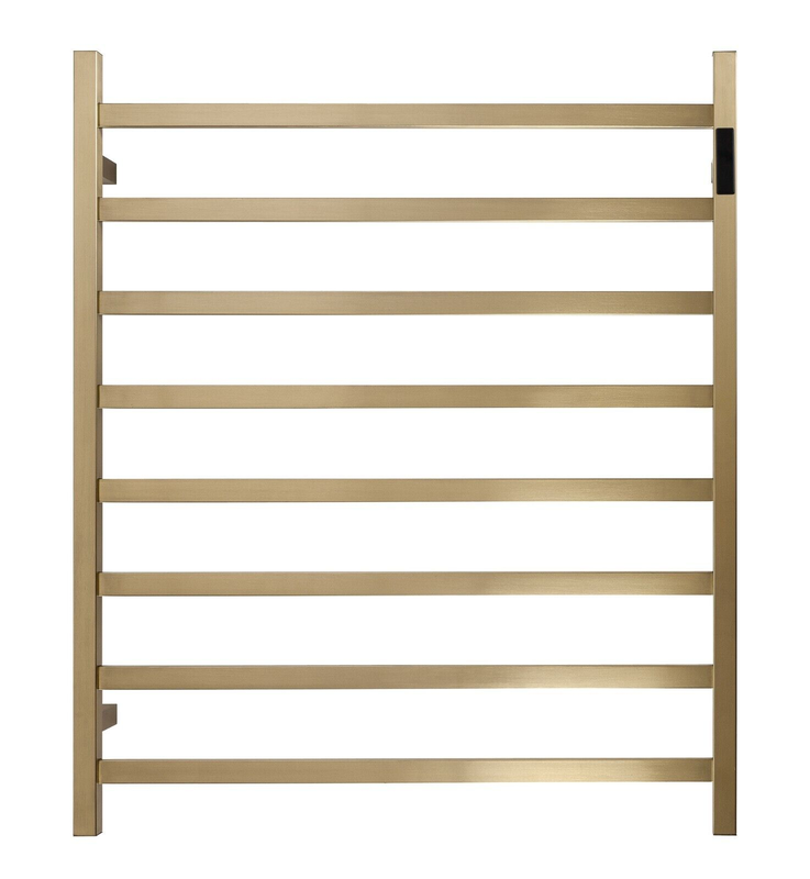 Elegant Brushed Gold Heated Towel Rack