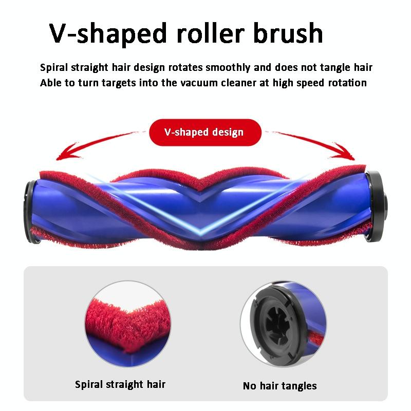 V-Shaped Anti-Tangle Floor Brush for Dyson
