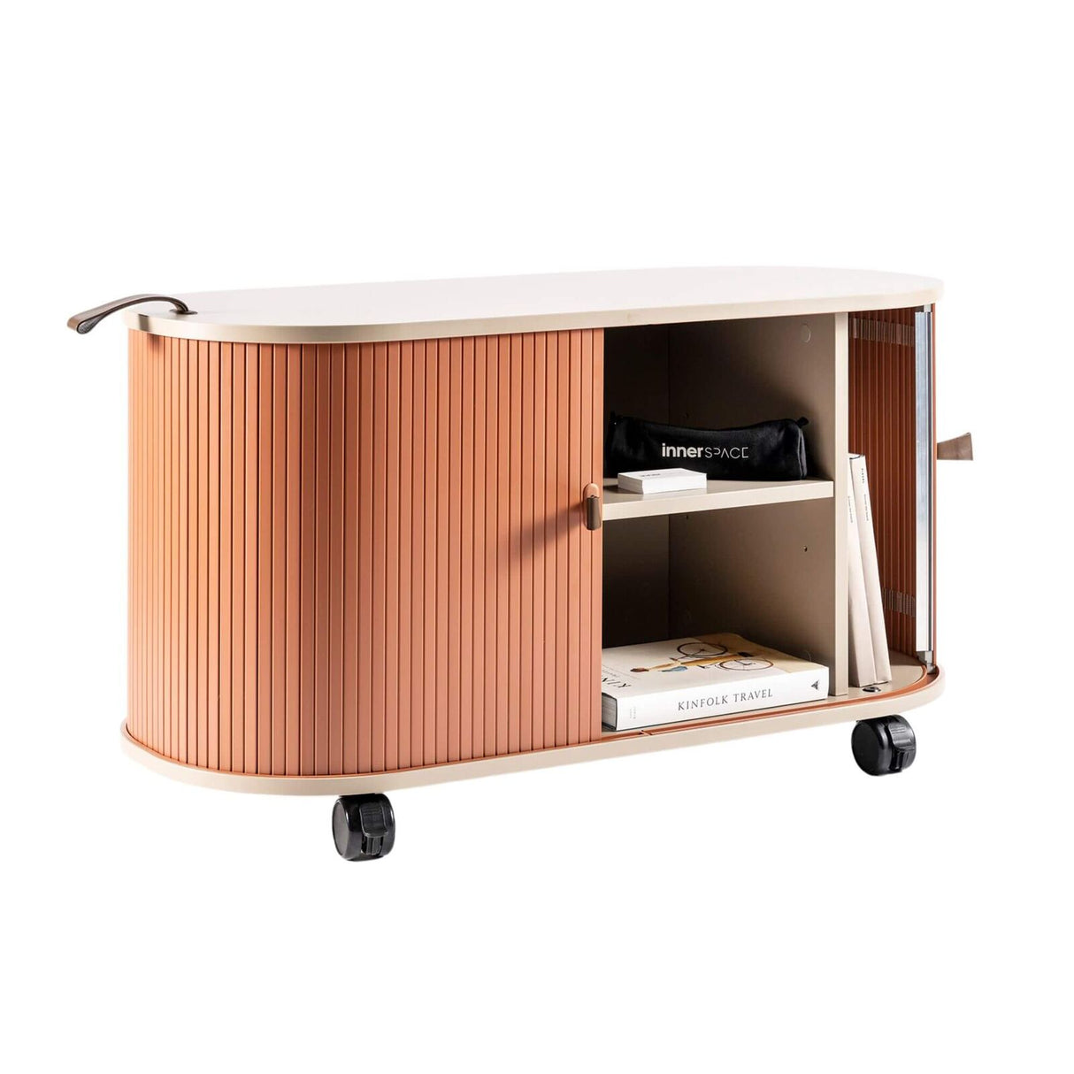 Mobile Roller Shutter Cabinet with Adjustable Shelves