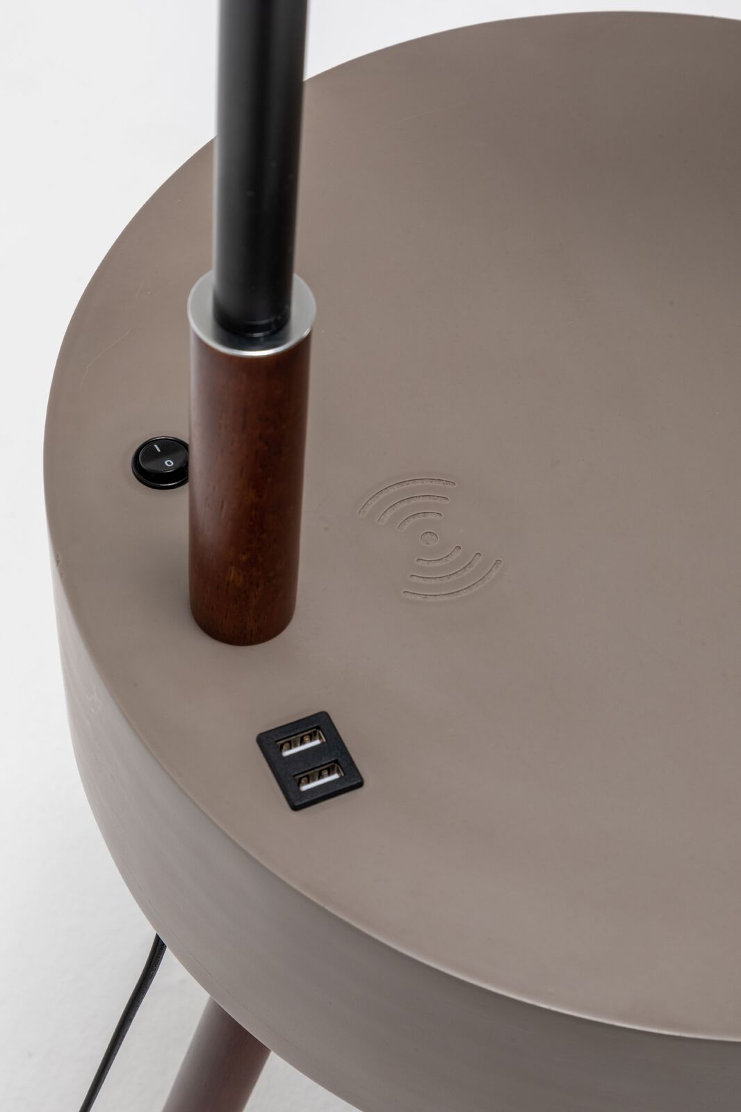 Elegant Tripod Lamp with Drawer and USB Charger