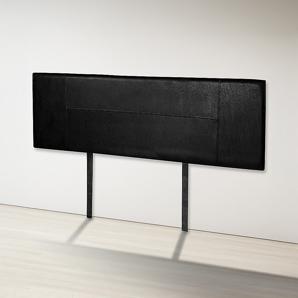 PU Leather Queen Bed Headboard Bedhead - Black