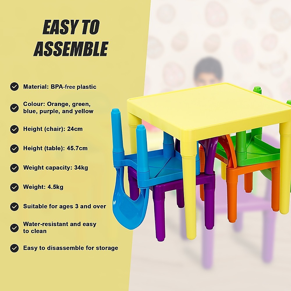 Kids Table and Chairs Play Set Toddler Child Toy Activity Furniture In-Outdoor