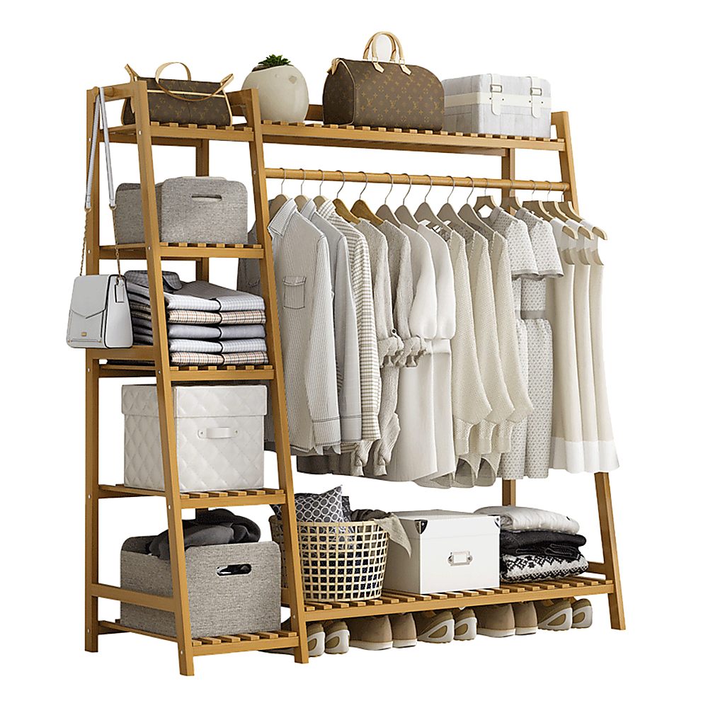 Eco-Friendly Bamboo Portable Clothes Rack