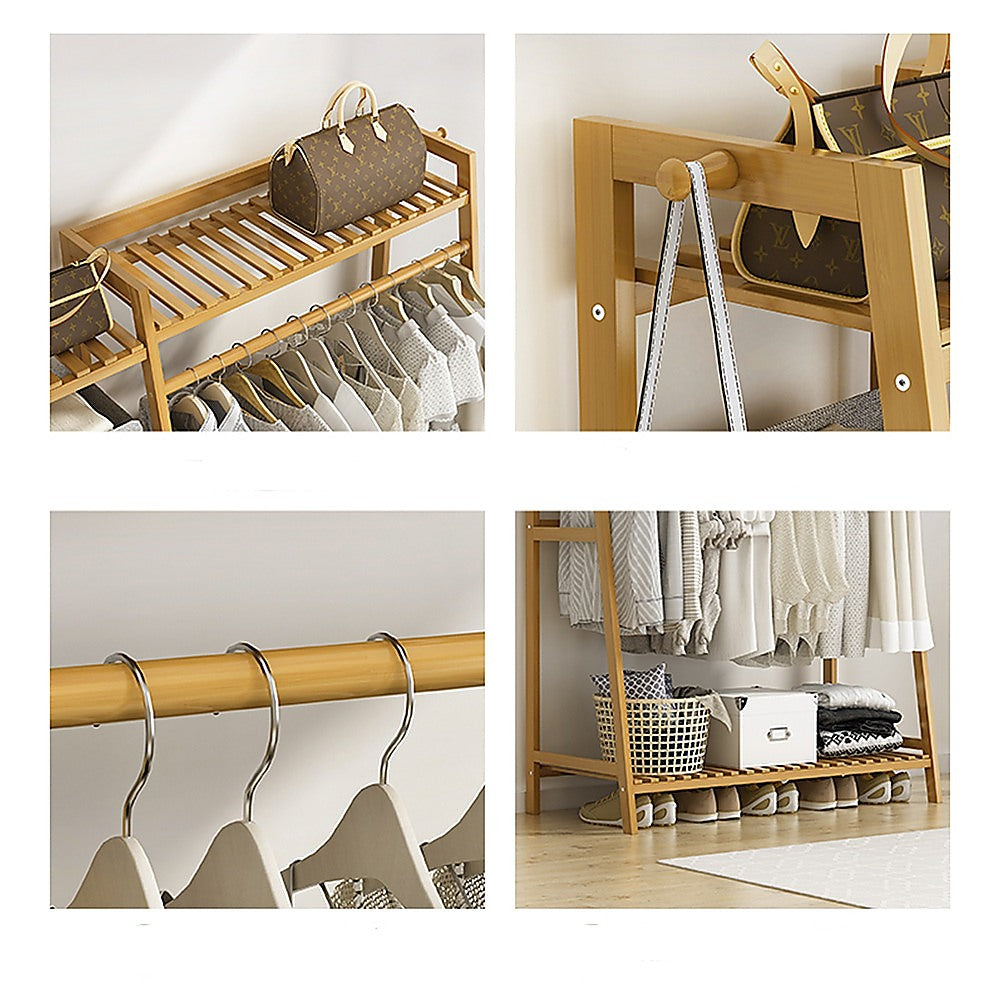 Eco-Friendly Bamboo Portable Clothes Rack