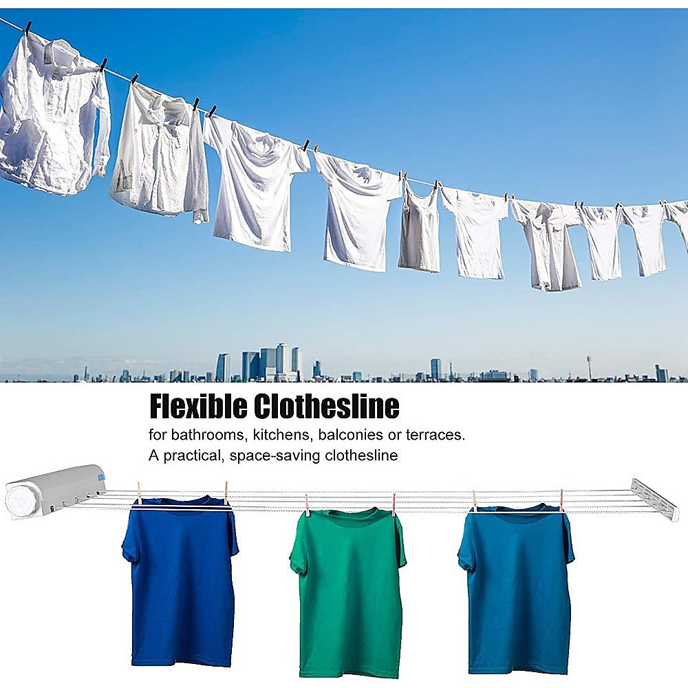 Retractable 5-Line Clothesline for Efficient Drying