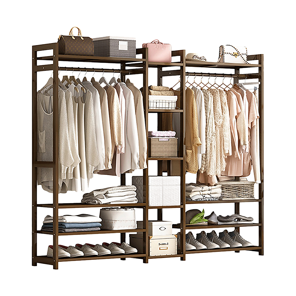 Elegant Bamboo Portable Clothes Rack and Hanger