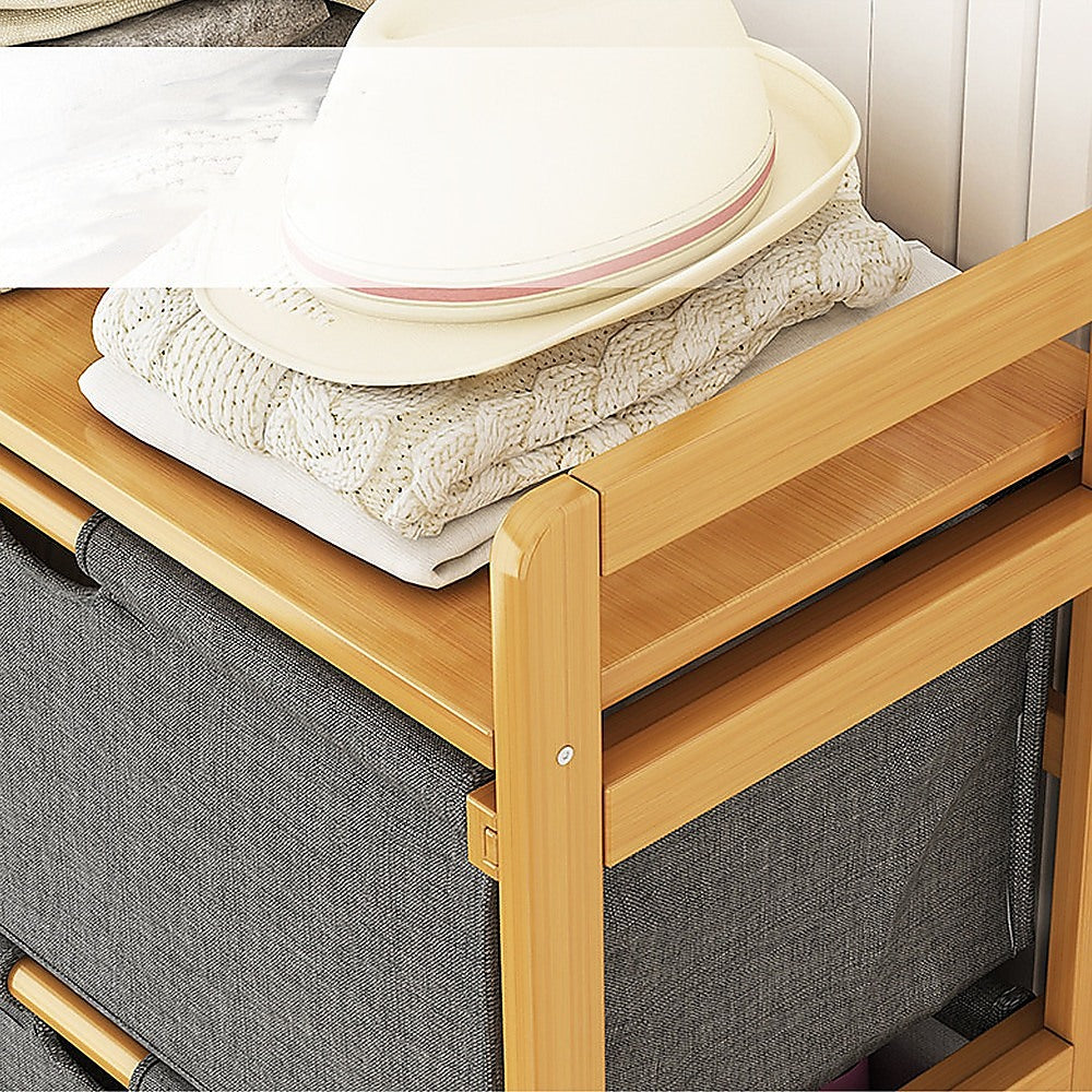 Bamboo Shelf & Hampers Storage Set