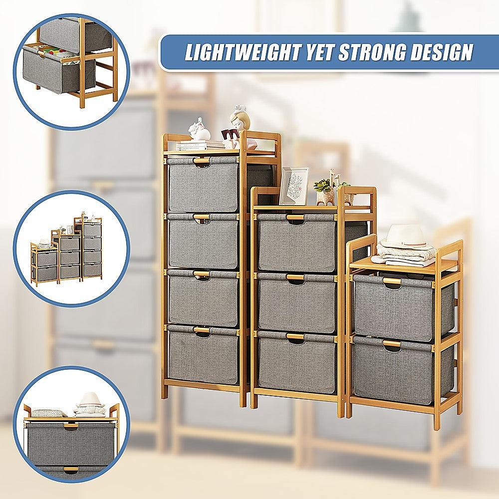 Bamboo Shelf & Hampers Storage Set