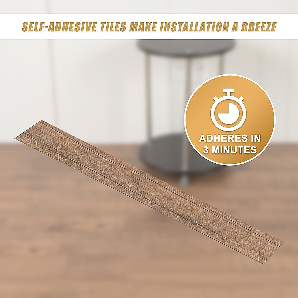 Self-Adhesive Smoked Eucalyptus Vinyl Tiles 16 Pack