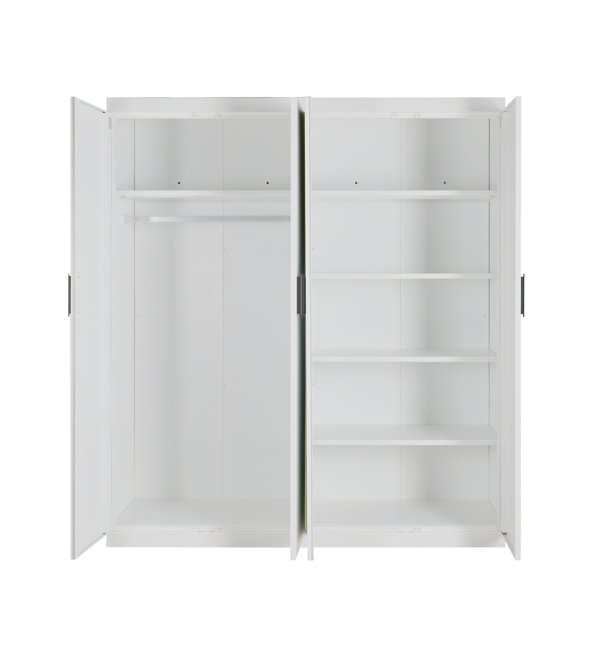 Elegant White Gloss 4-Door Wardrobe with Storage