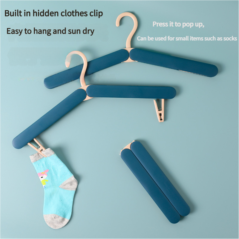 Portable Folding Travel Hanger with Clips