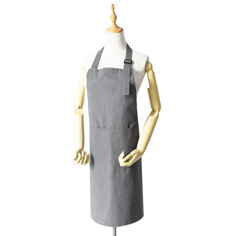 Grey Waterproof & Oil-Proof Apron - Adjustable Kitchen Apron with Pockets