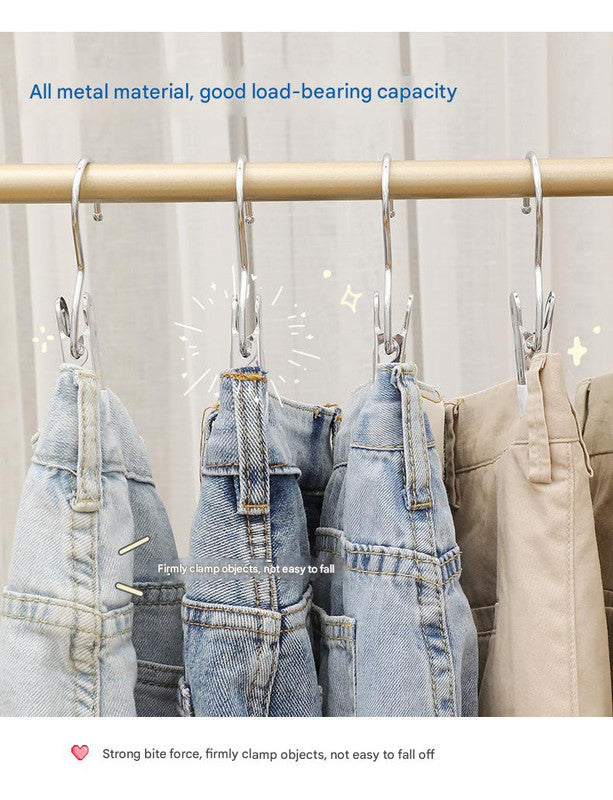 Light Green Stainless Steel Hanging Clips Set