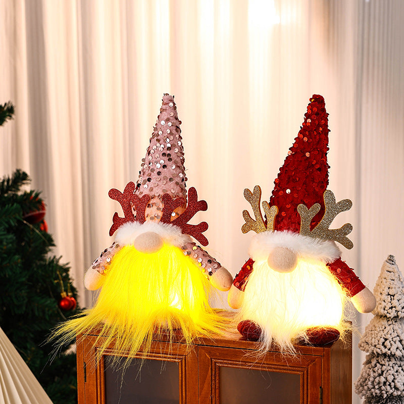Illuminated Plush Christmas Gnome Decoration