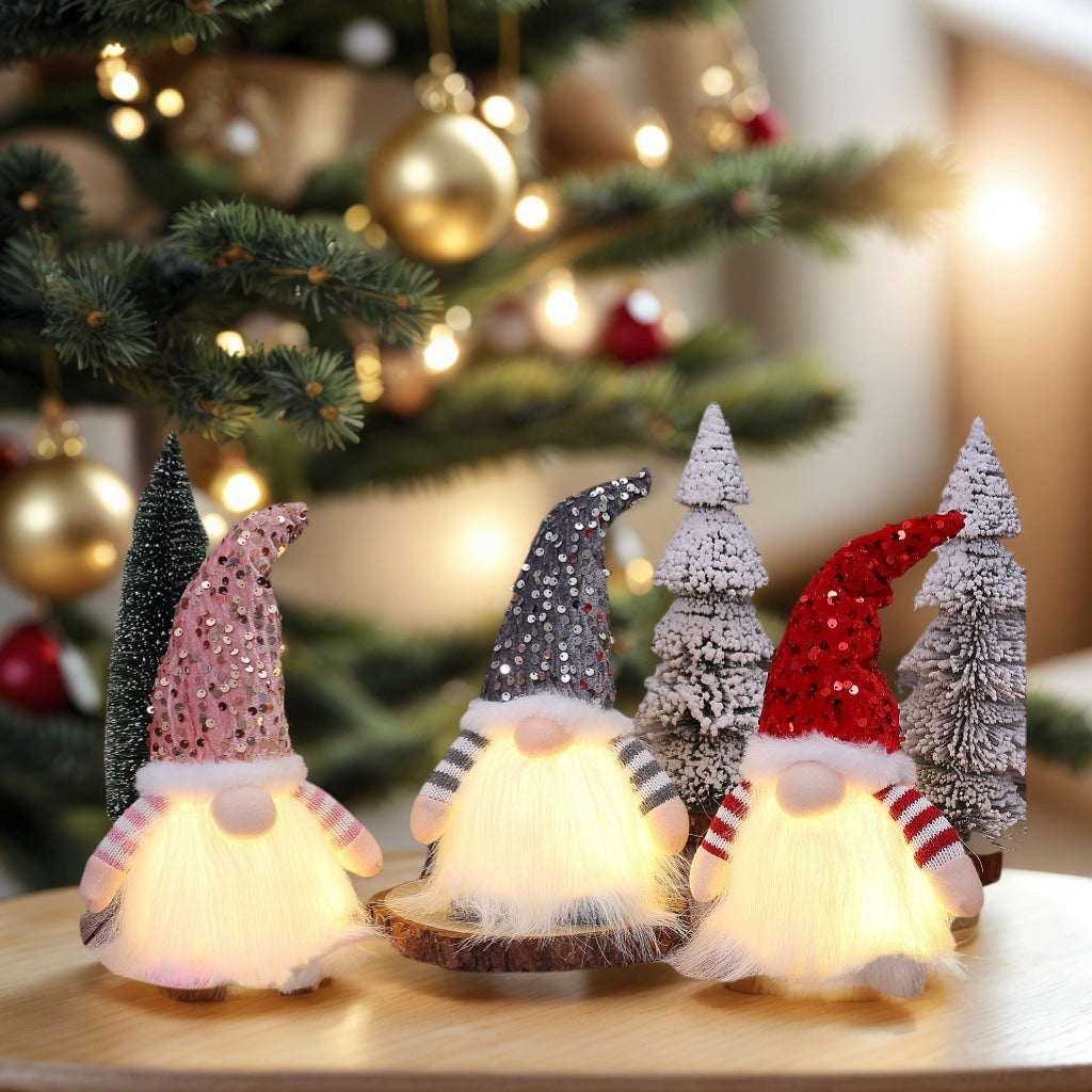 Light-Up Christmas Gnome Decoration Set - 2 Pcs