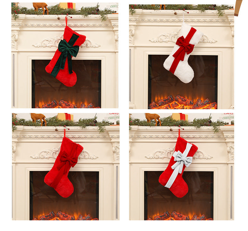 Luxurious Velvet Christmas Stockings with Bow
