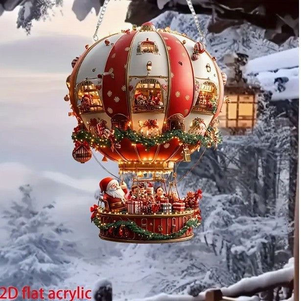 Whimsical Santa Hot Air Balloon Ornament