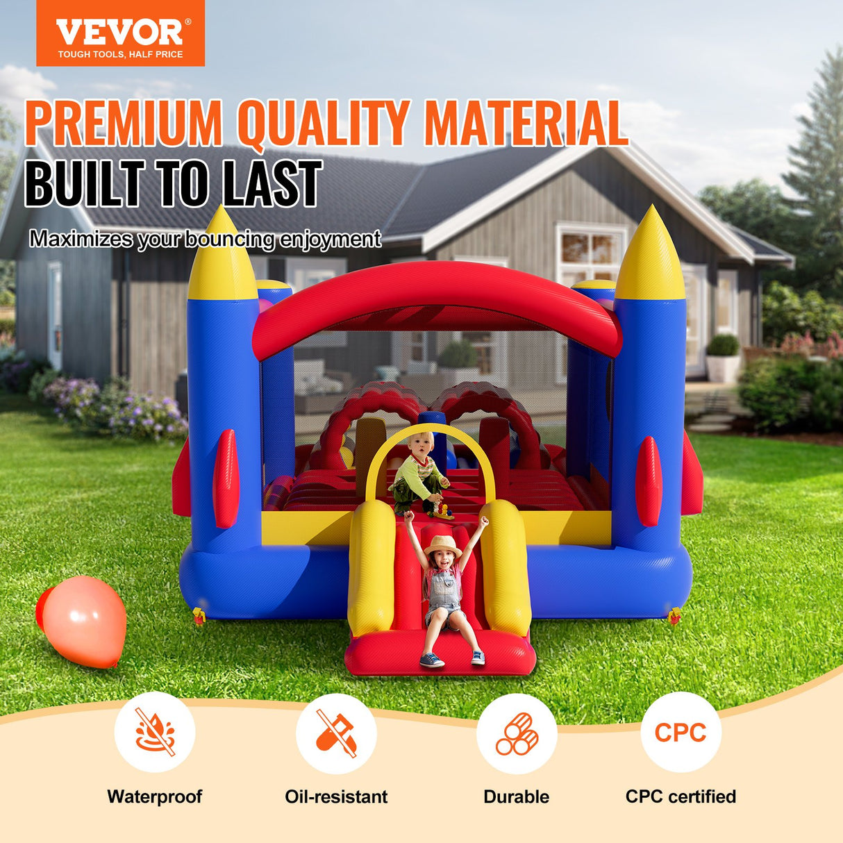 VEVOR Inflatable Bounce House with Slide