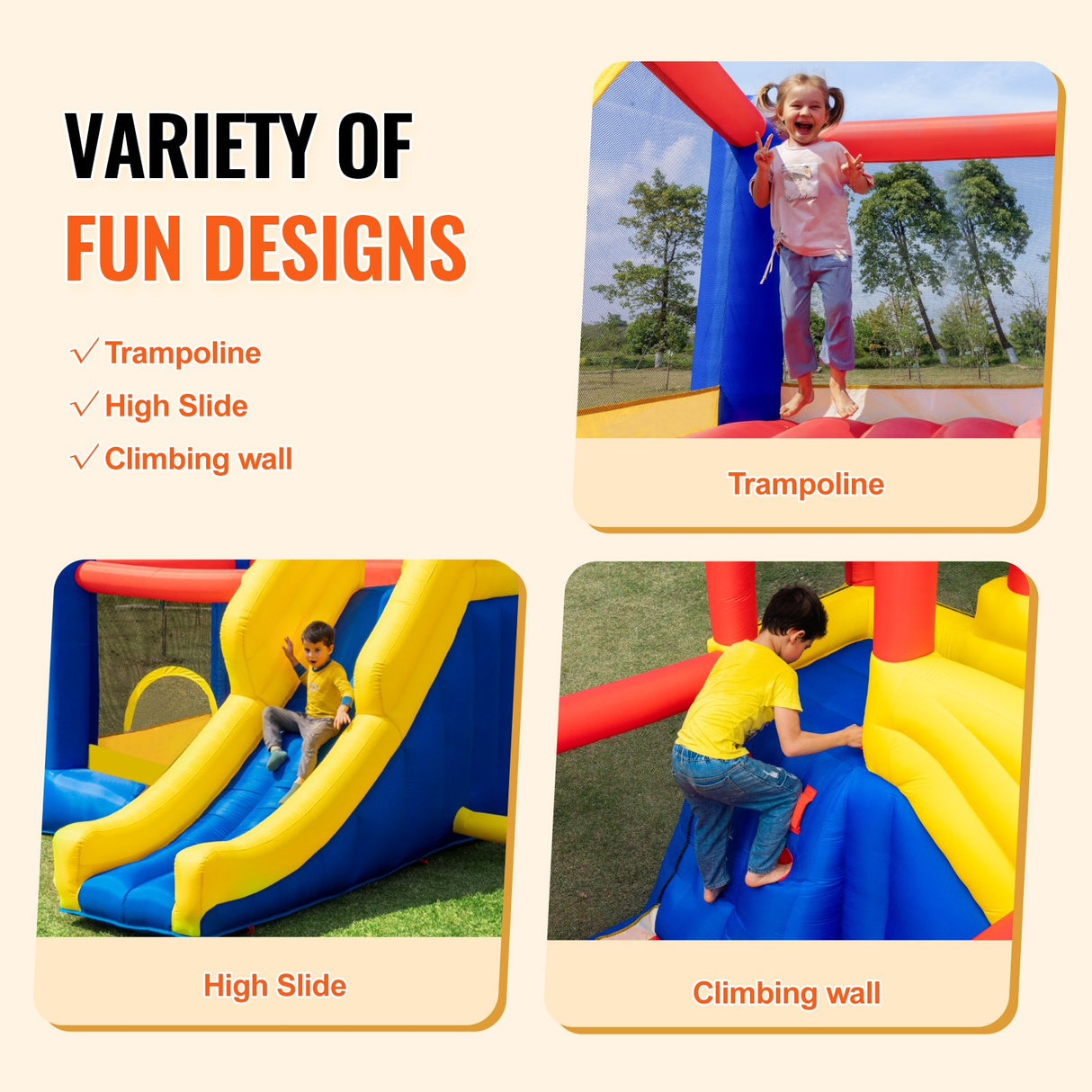 VEVOR Inflatable Bounce House with Slide
