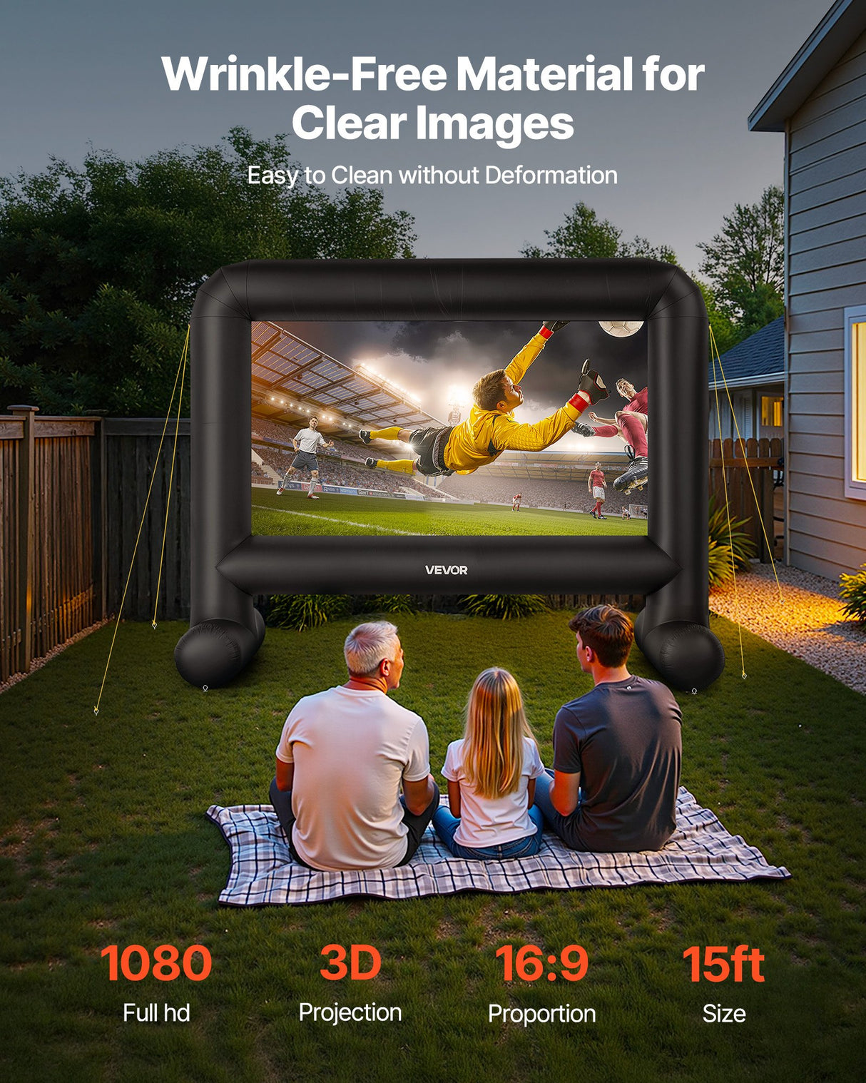 VEVOR 15 ft Inflatable Movie Screen