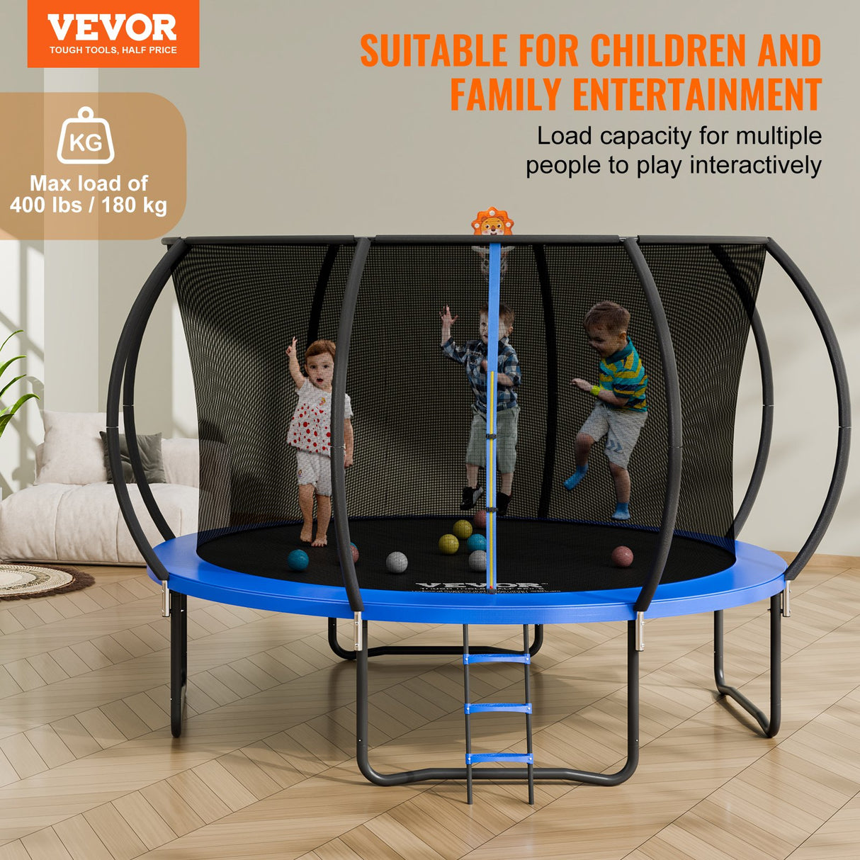 VEVOR 3.66m Heavy Duty Trampoline with Enclosure