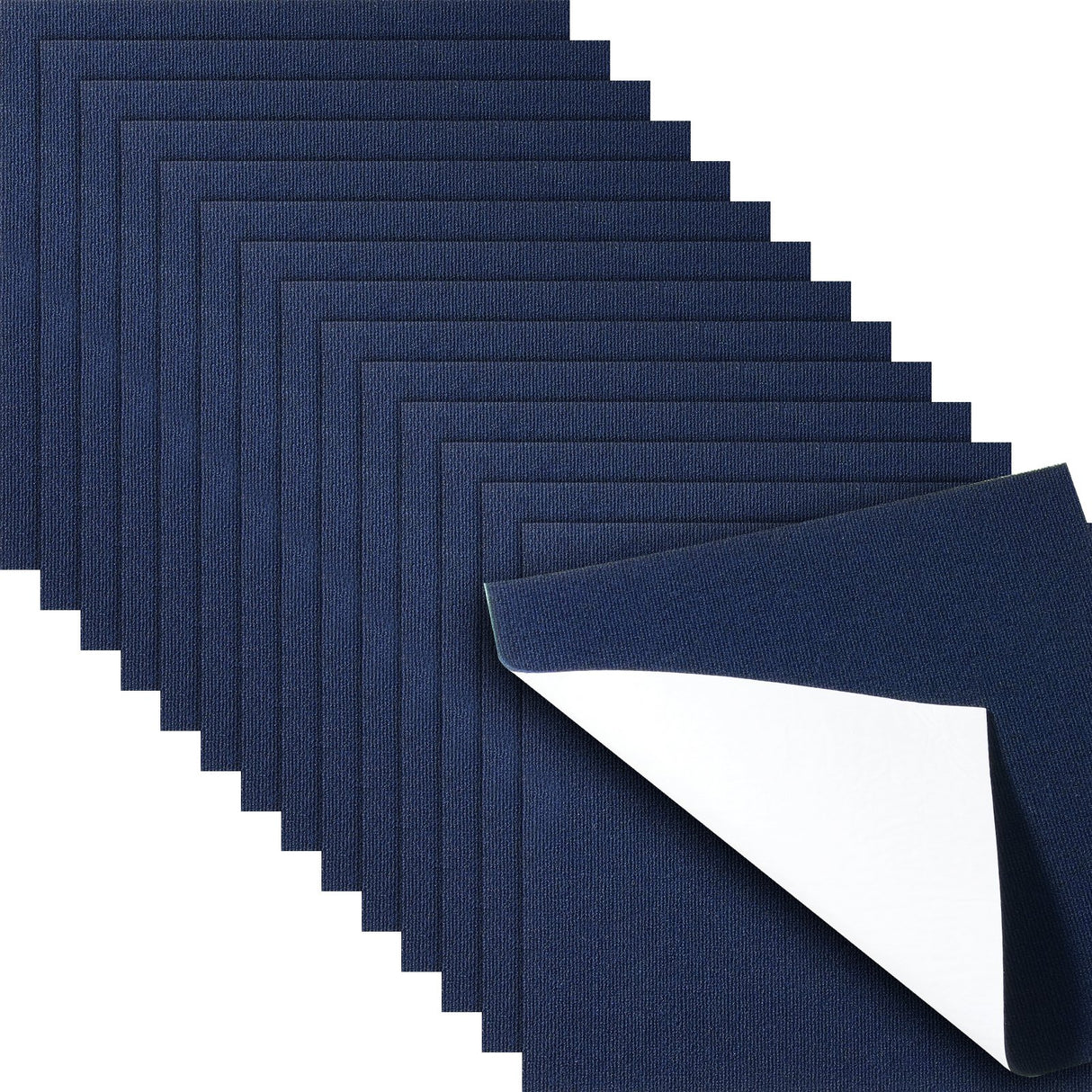 Luxury Peel and Stick Carpet Tiles - Dark Blue