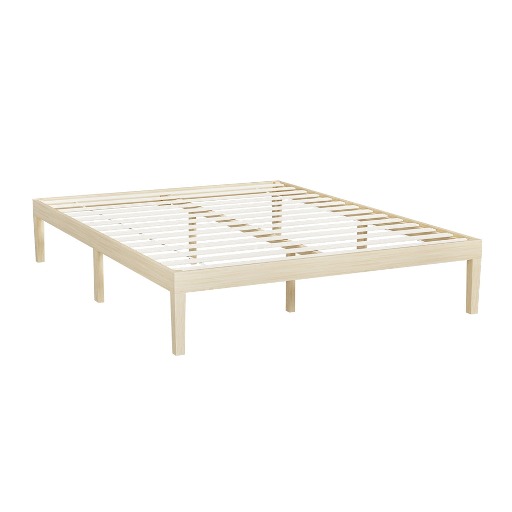 Artiss Bruno Queen Size Pinewood Bed Frame
