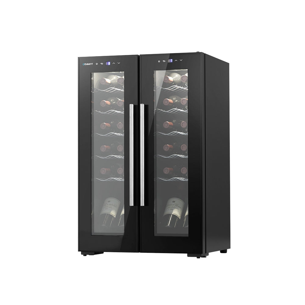 Devanti Dual Zone Wine Cooler - 24 Bottles