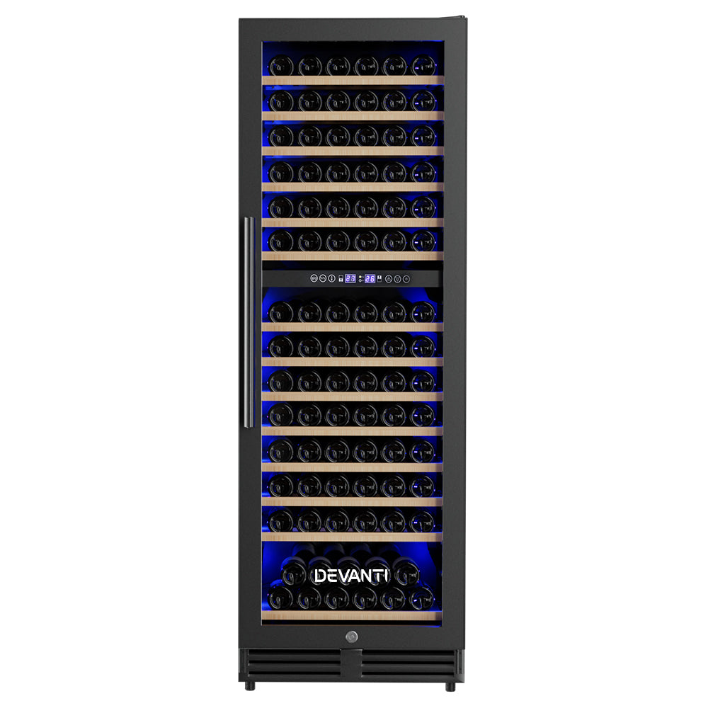 Devanti Dual Zone Wine Cooler - 154 Bottles