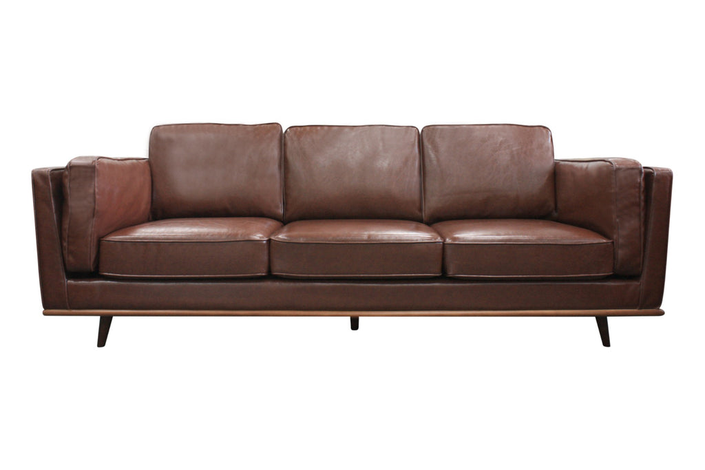 Brown 3 Seater Faux Sofa for Living Room