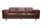Brown 3 Seater Faux Sofa for Living Room