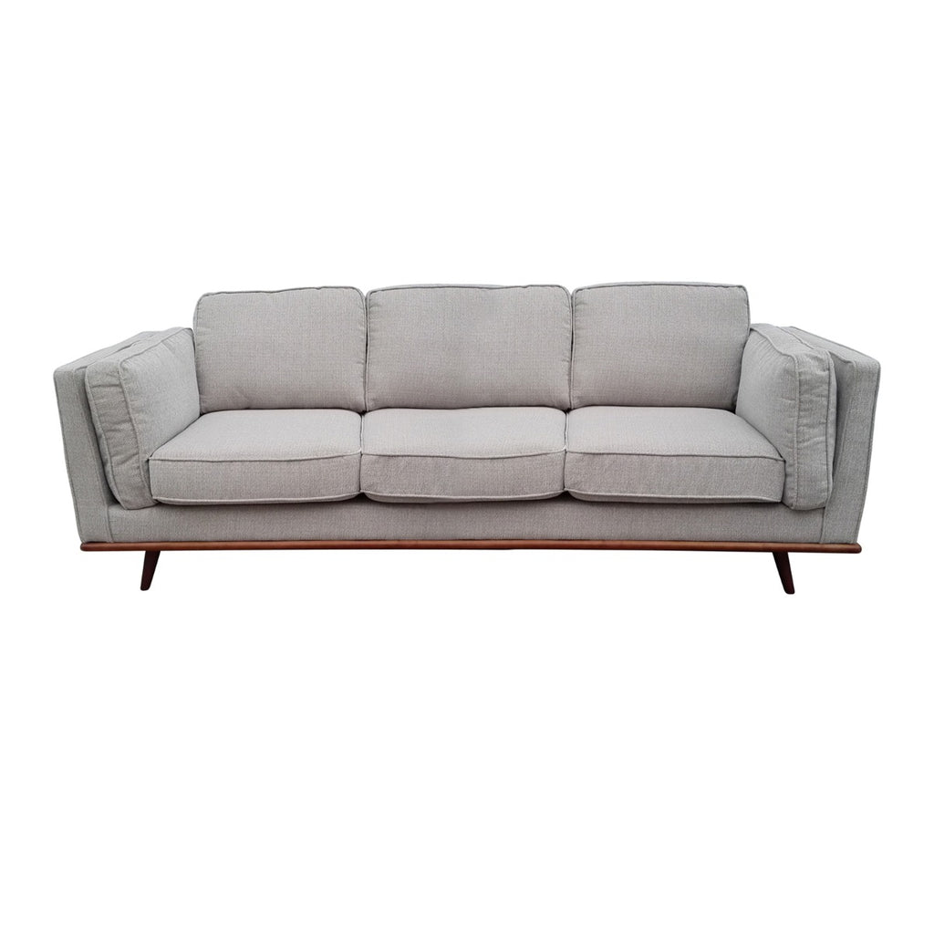 York 3 Seater Beige Fabric Sofa