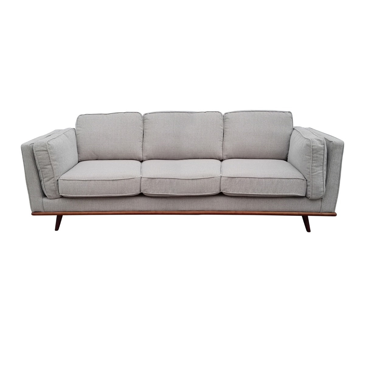 York 3 Seater Beige Fabric Sofa