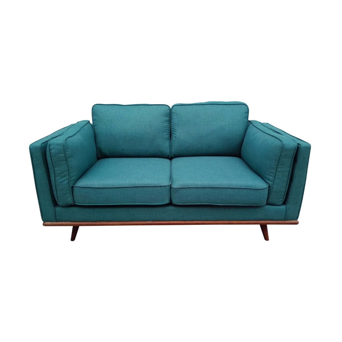 York Teal Fabric 2 Seater Sofa