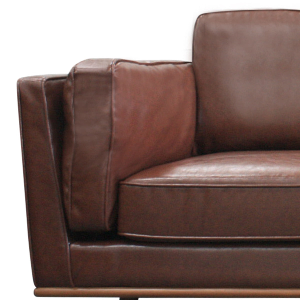 Brown 3 Seater Faux Sofa for Living Room