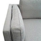 York 3 Seater Beige Fabric Sofa