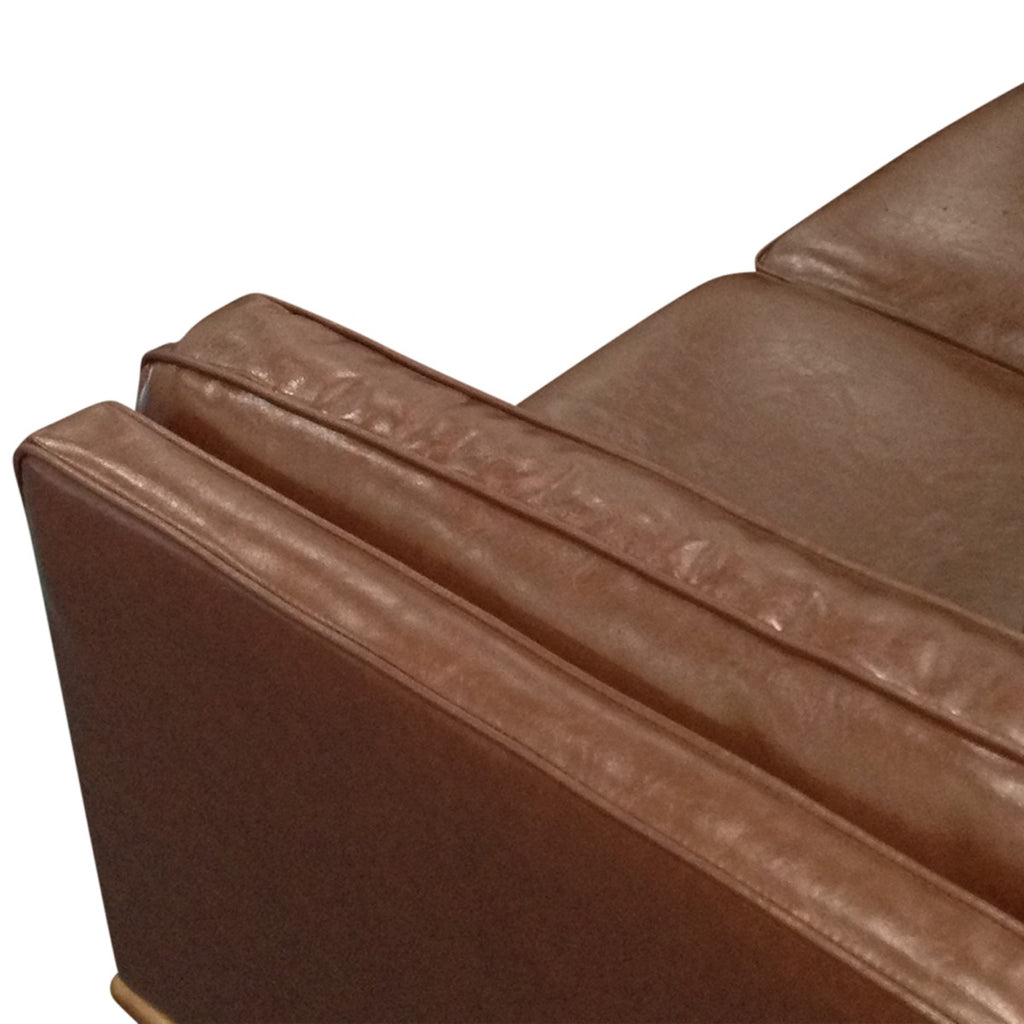 Brown 3 Seater Faux Sofa for Living Room