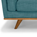 York Teal Fabric 2 Seater Sofa