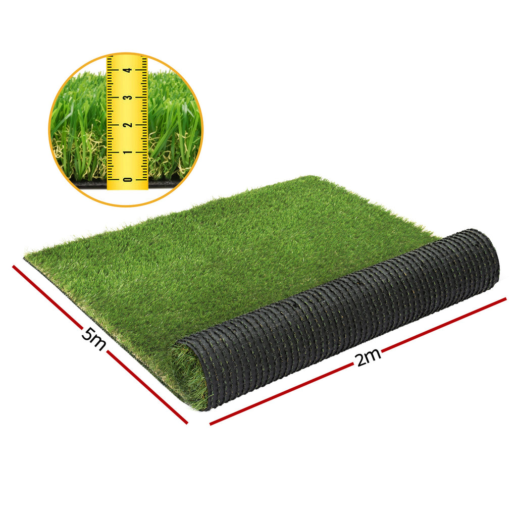 Prime Turf Artificial Grass 30mm 2mx5m Synthetic Fake Lawn Turf Plastic Plant 4-coloured
