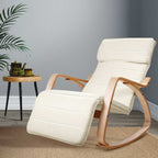 Afton Modern Rocking Armchair with Adjustable Footrest