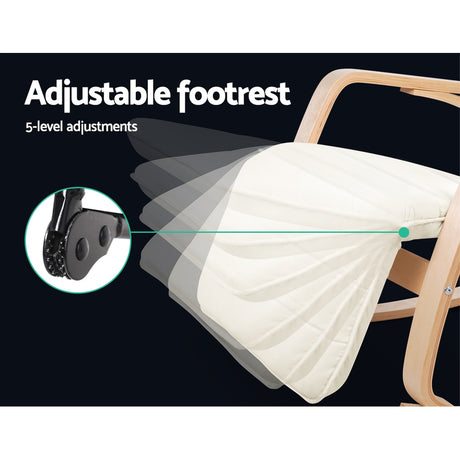 Afton Modern Rocking Armchair with Adjustable Footrest