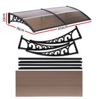 Instahut Window Door Awning 0.8mx2m Brown