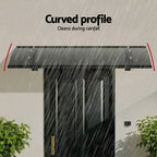 Instahut Window Door Awning Canopy 1mx1m Grey Solid Sheet Metal Frame