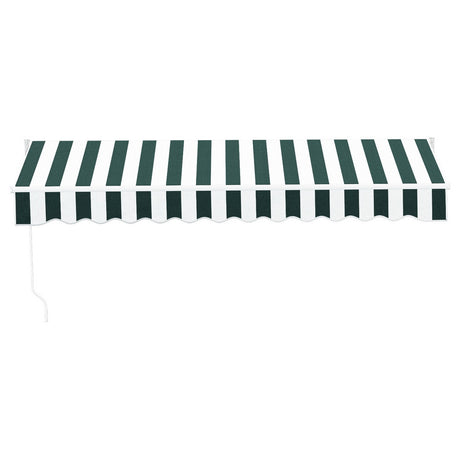 Instahut Retractable Folding Arm Awning Manual Sunshade 3Mx2.5M Green White