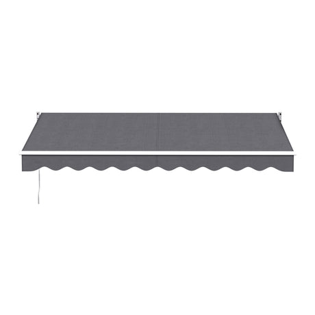 Instahut Retractable Folding Arm Awning Manual Sunshade 3.5M X 2.5M Grey