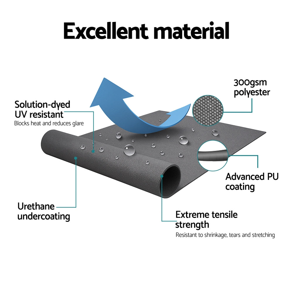 Instahut Retractable Folding Arm Awning Manual Sunshade 3.5M X 2.5M Grey