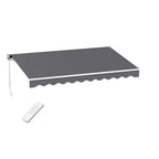 Instahut Retractable Folding Arm Awning Motorised Sunshade 3M X 2M Grey